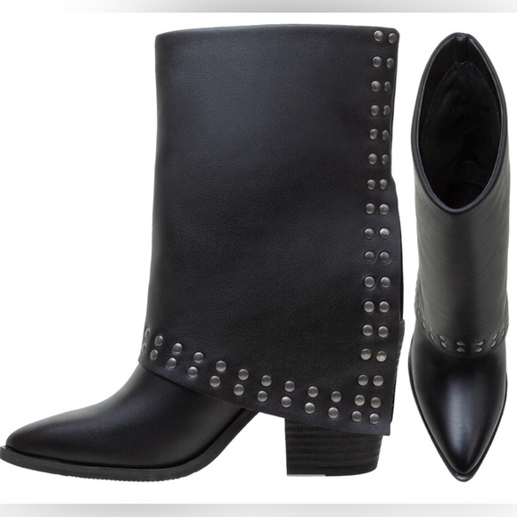 NIB Studded  Black Ankle Boots - Picture 5 of 6